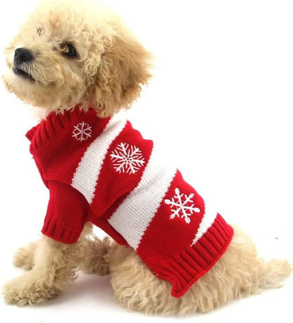 Dog Snow Sweaters Snowman Sweaters Xmas Dog Holiday Sweaters New Year Christmas Sweater Pet Clothes for Small Dog and Cat (Snow, L)