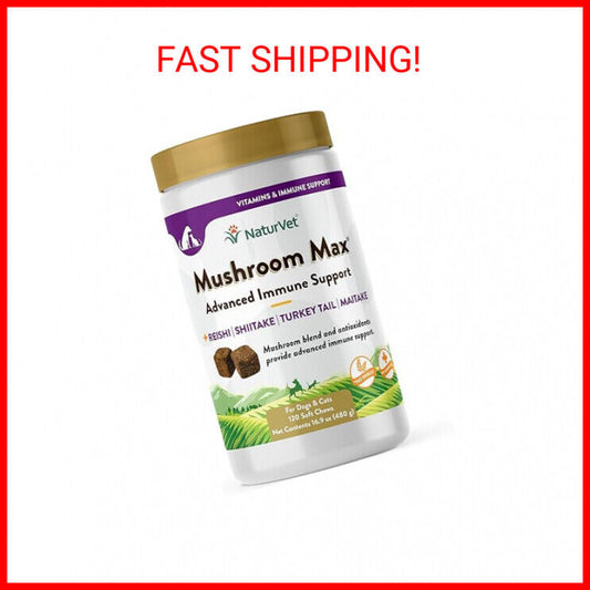 Naturvet Mushroom Immune Support Dog 120Ct - Advanced Health Supplement