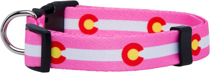 Colorado State Flag Dog Collar (Colorado Pink, Medium)